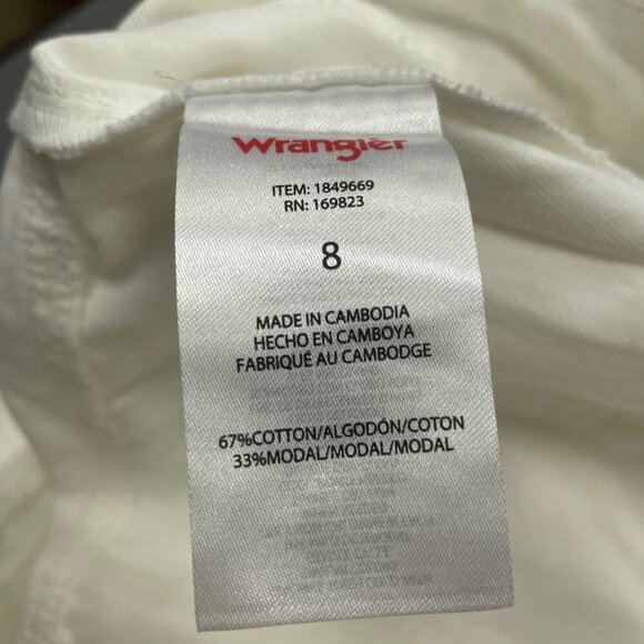 NEW Wrangler White Denim Midi Skirt Women's Size 8 Button Front - Picture 8 of 13